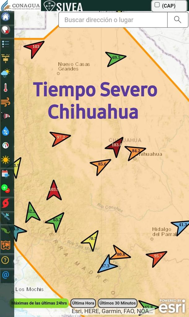 Rompe récord rachas de viento en Chihuahua